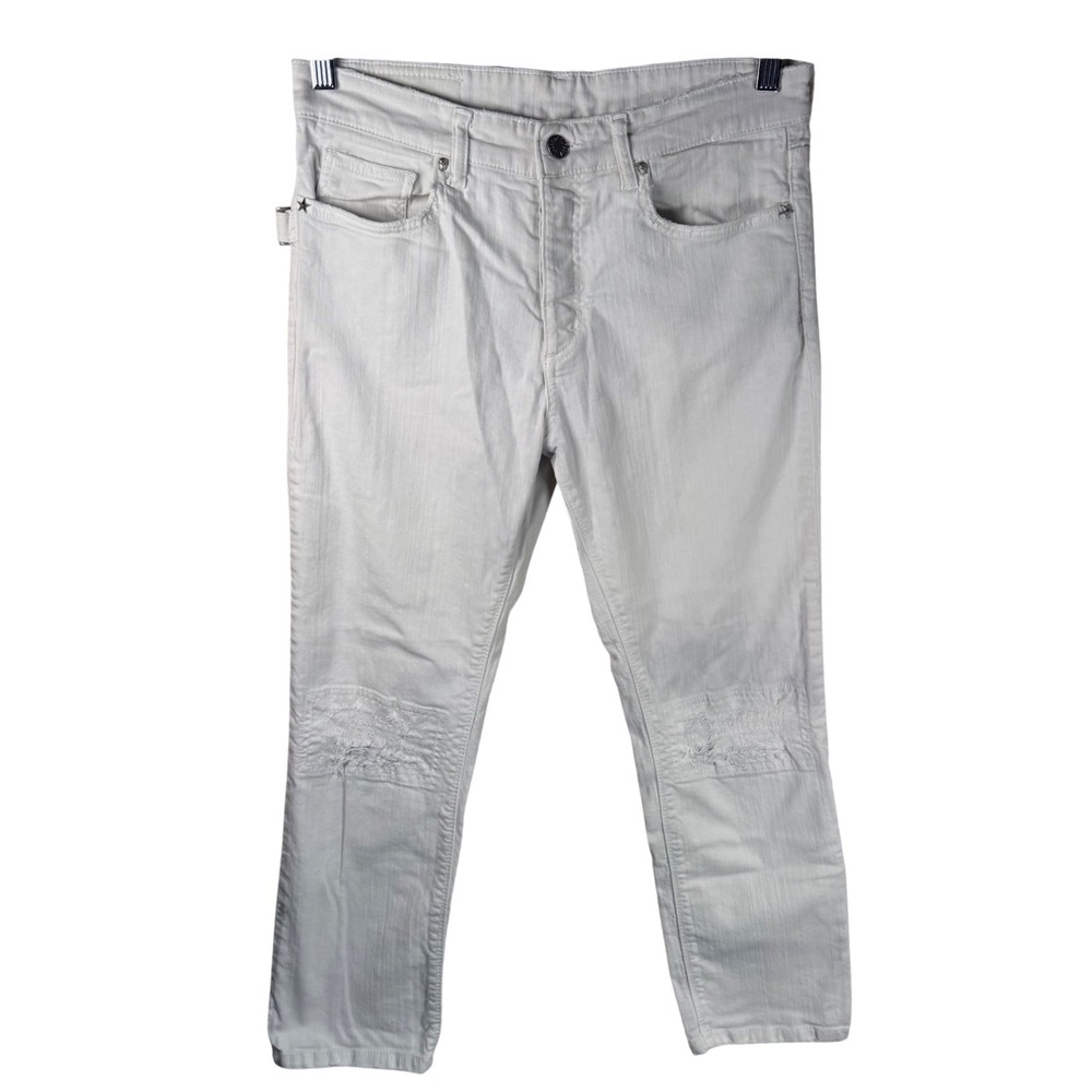 Zadig & Voltaire Boyish Blanc Jeans Womens 25 White Distressed Star Grunge